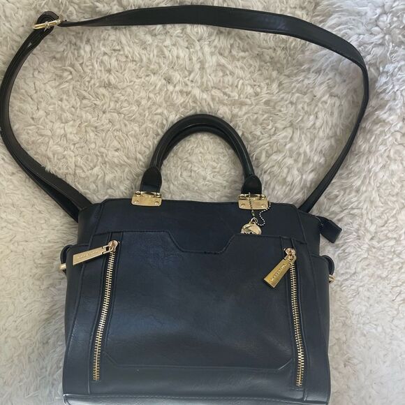 Big Buddha synthetic  smalblack satchel/ crossbody bag with gold tone hardwares. - Picture 7 of 12